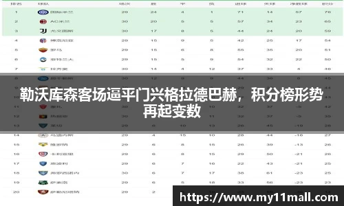 勒沃库森客场逼平门兴格拉德巴赫，积分榜形势再起变数